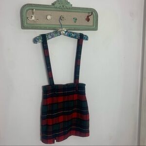 Vtg Dark academia K&C studio Korea felt skirt suspender set small women’s